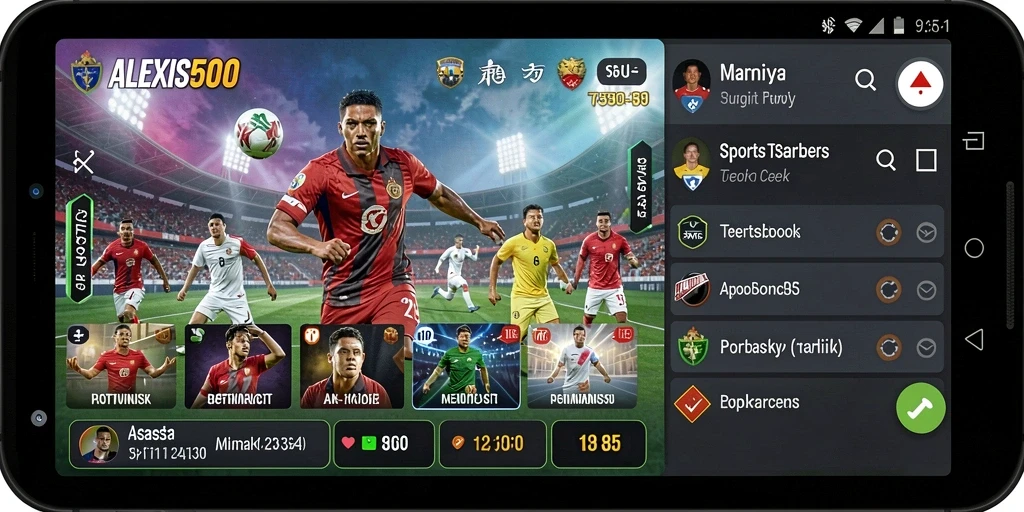 Tampilan interface ALEXIS500 saat bermain taruhan olahraga.