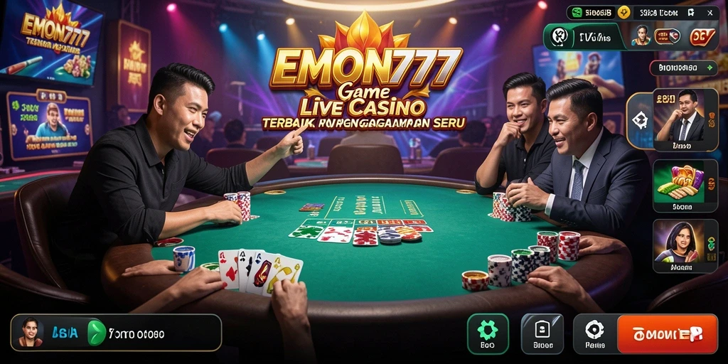 Gameplay Live Casino di EMON777 dengan dealer langsung dan suasana kasino yang nyata.