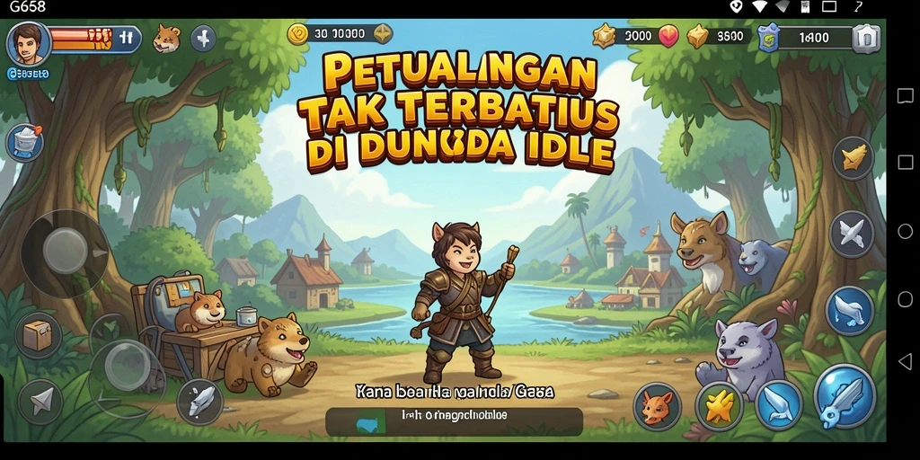 Tampilan gameplay G668 yang menarik dalam suasana idle.