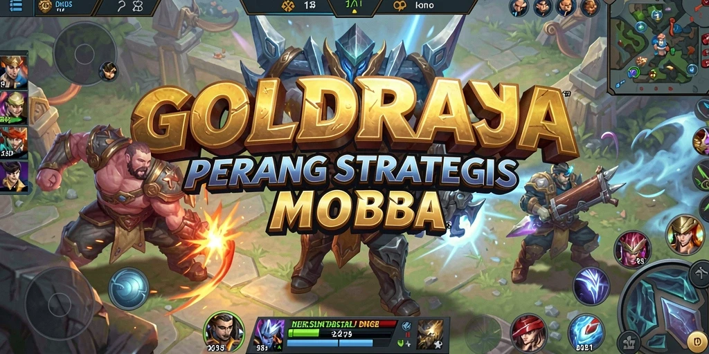 Gameplay seru dan mendebarkan dalam pertempuran MOBA.
