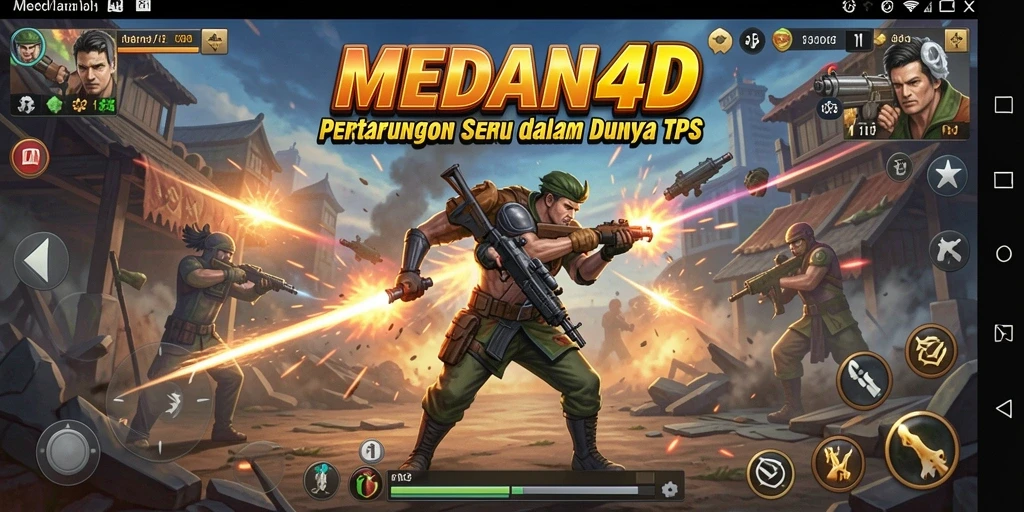 Screenshot menunjukkan aksi menegangkan dalam pertempuran TPS.