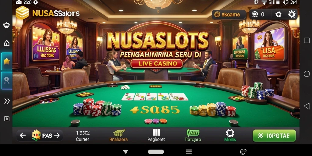 Tampilan menawan dari gameplay Live Casino NUSASLOTS yang mendebarkan.