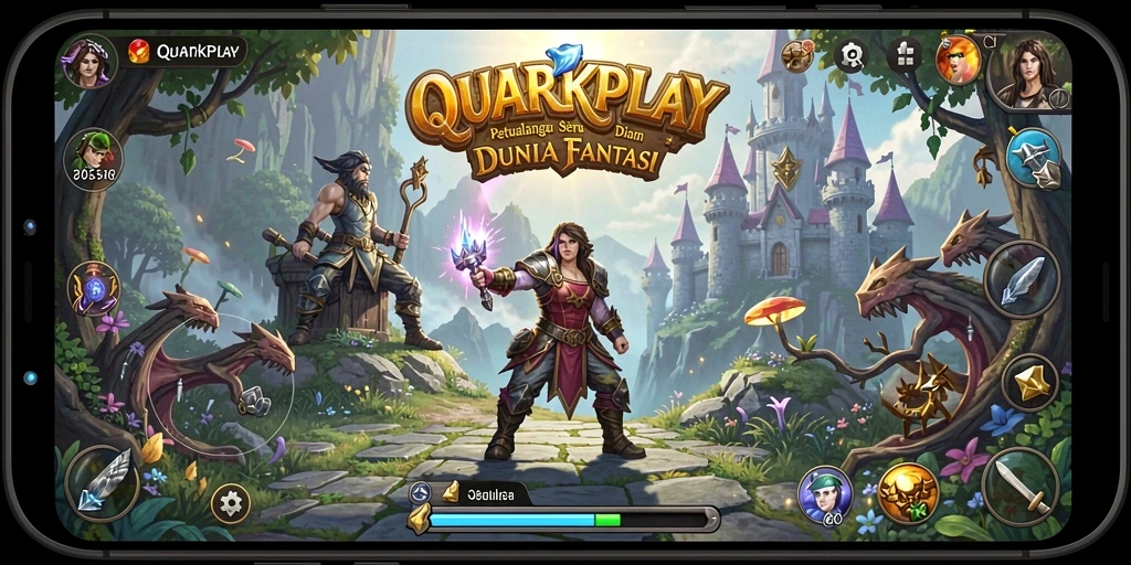 Tampilan gameplay seru di dunia petualangan QUARKPLAY.