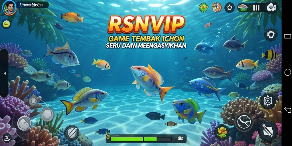 Tampilan menarik dari gameplay Tembak Ikan RSNVIP yang seru.