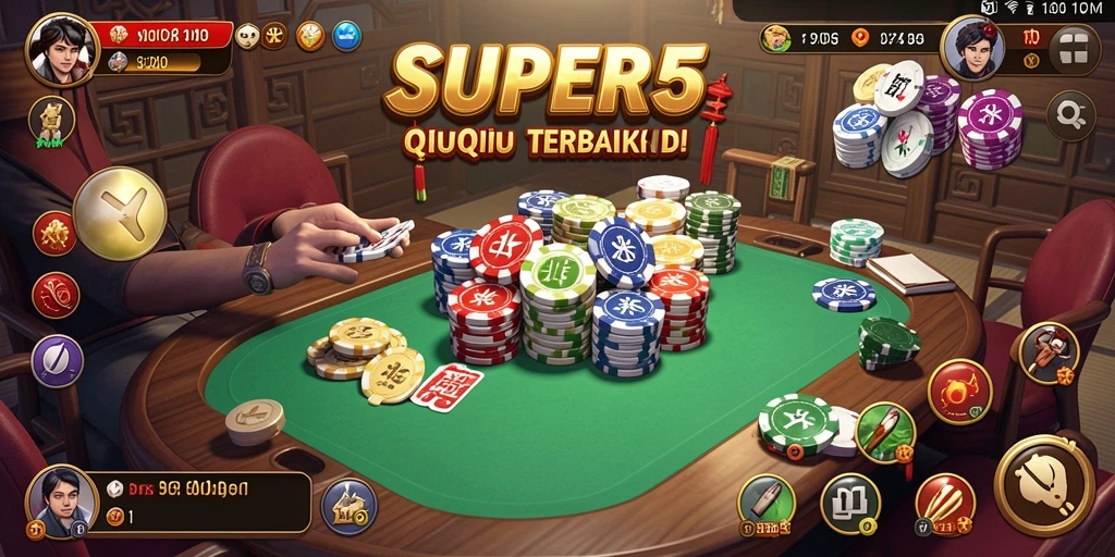 Screenshot gameplay SUPER5 menampilkan aksi seru permainan QiuQiu.