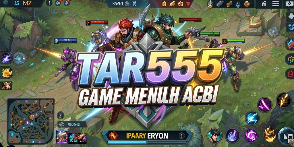 Screenshot TAR555 menampilkan aksi gameplay MOBA yang mendebarkan.