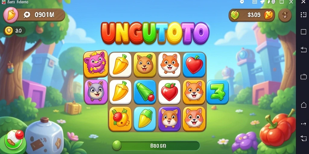 Tampilan gameplay seru dari UNGUTOTO yang penuh warna.