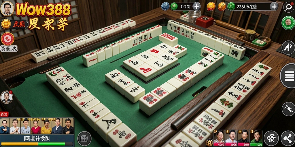 Tampilan gameplay seru dari WOW388 dengan desain Mahjong yang menarik.